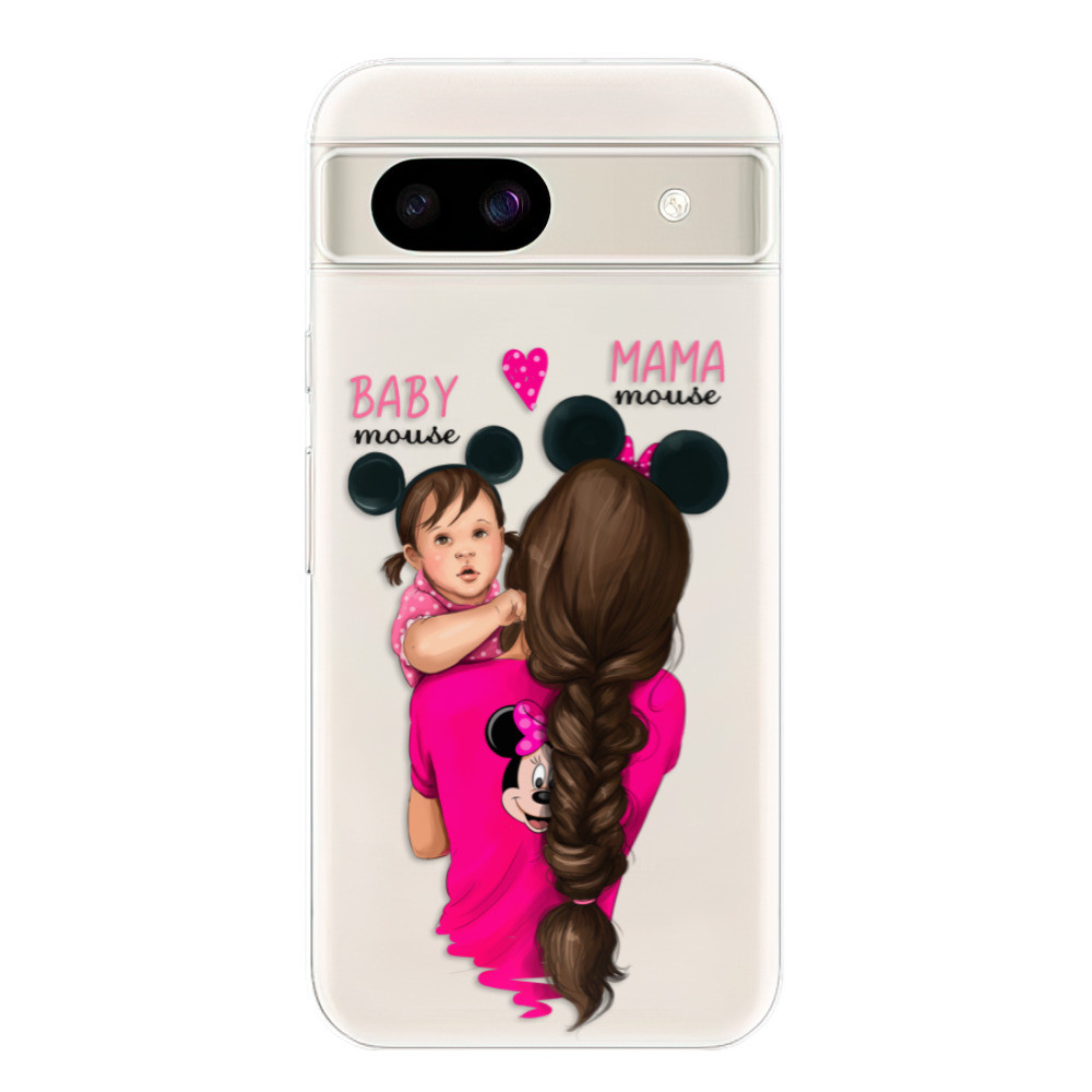 Odolné silikónové puzdro iSaprio - Mama Mouse Brunette and Girl - Google Pixel 8a