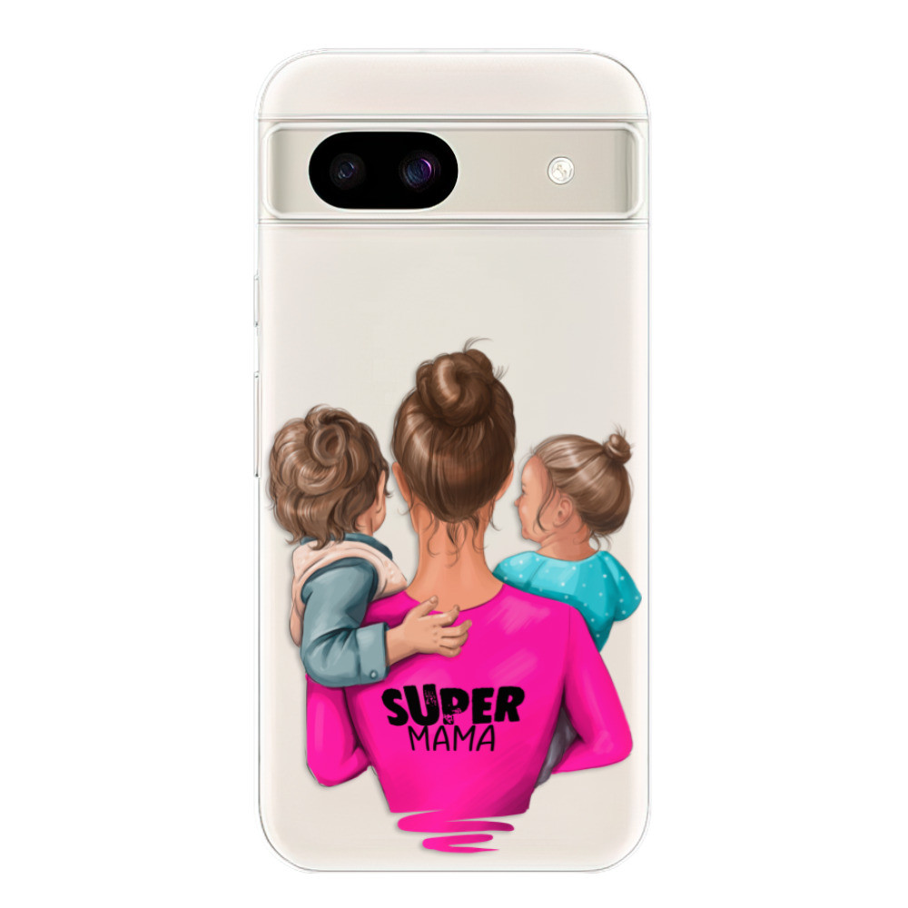 Odolné silikónové puzdro iSaprio - Super Mama - Boy and Girl - Google Pixel 8a