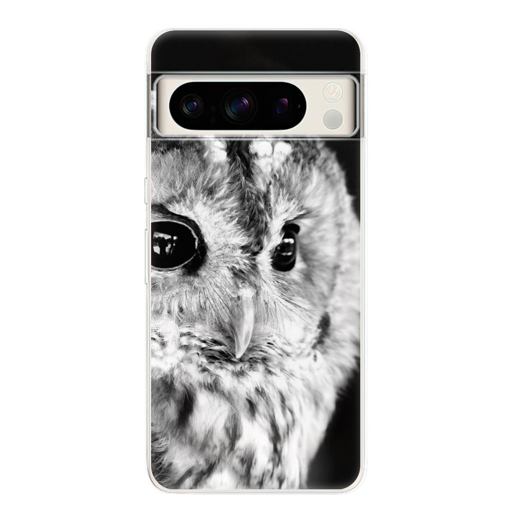 Odolné silikónové puzdro iSaprio - BW Owl - Google Pixel 8 Pro