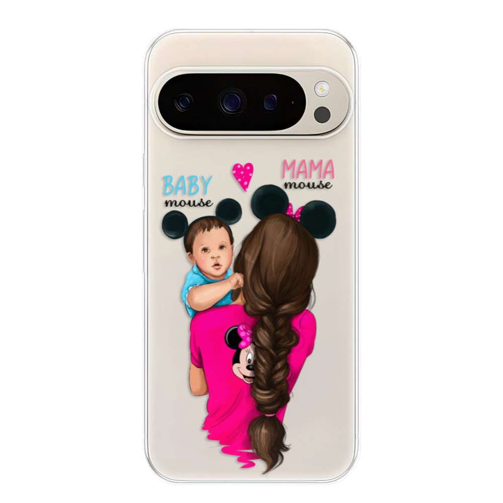 Odolné silikónové puzdro iSaprio - Mama Mouse Brunette and Boy - Google Pixel 9 / 9 Pro