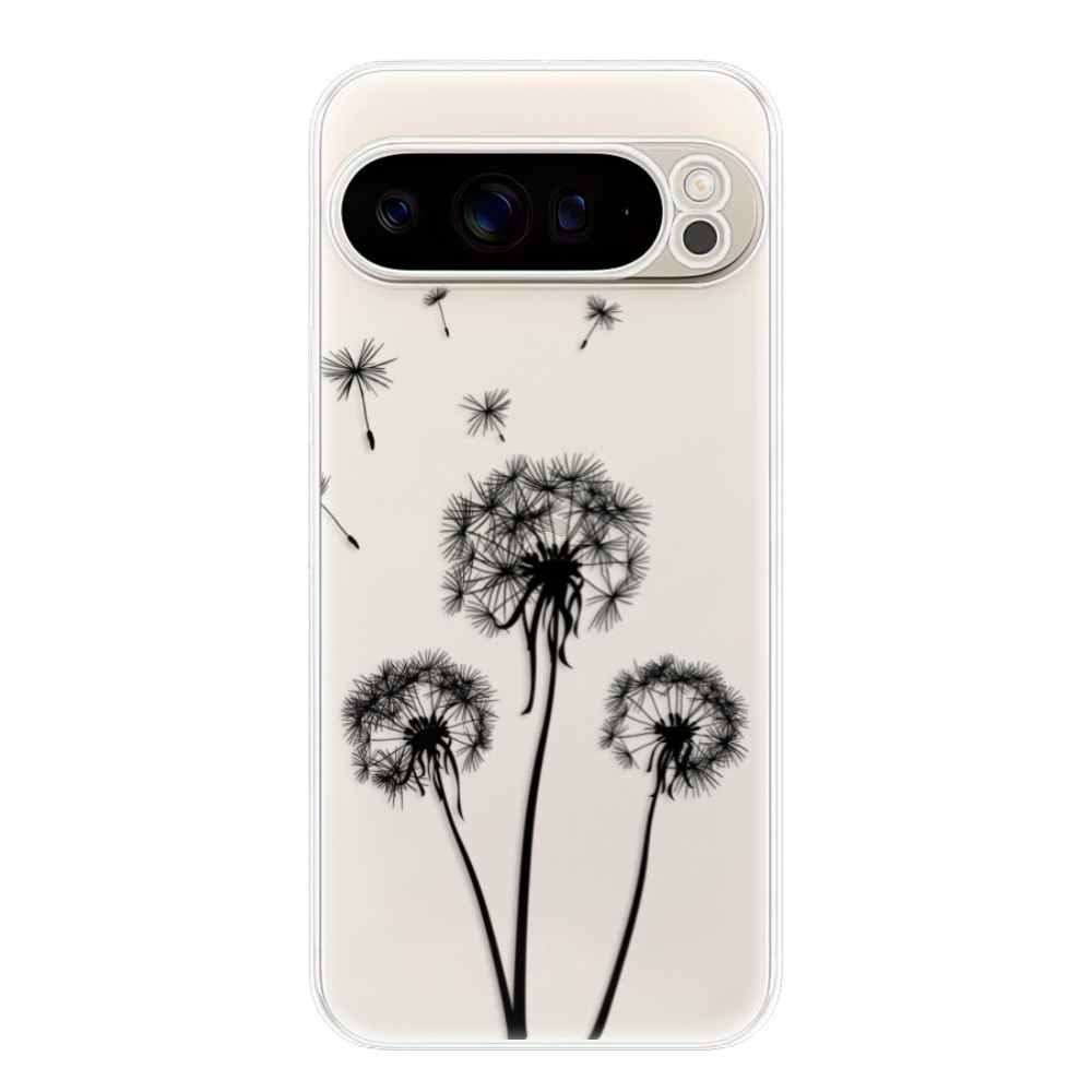Odolné silikónové puzdro iSaprio - Three Dandelions - black - Google Pixel 9 Pro XL