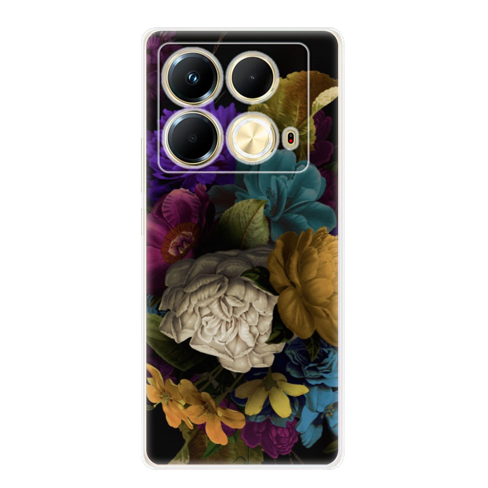 Odolné silikónové puzdro iSaprio - Dark Flowers - Infinix Note 40