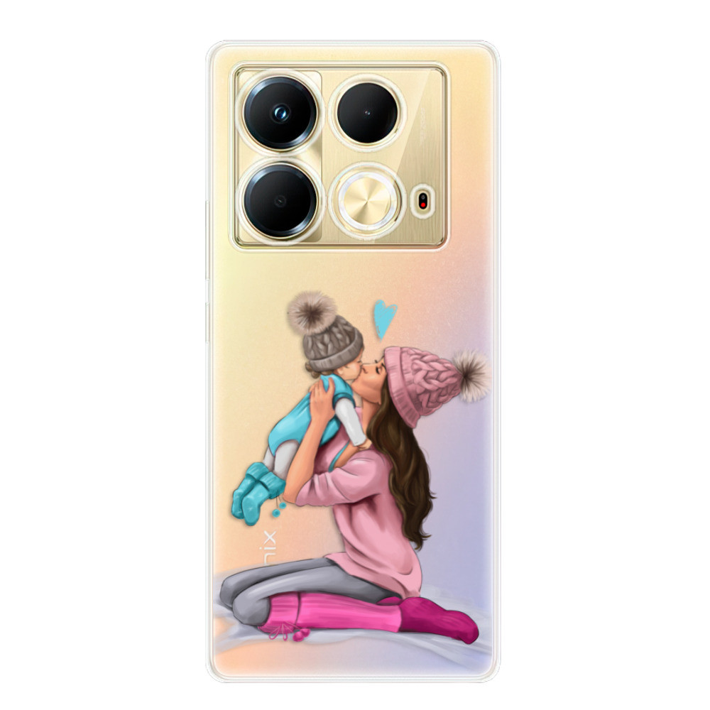 Odolné silikónové puzdro iSaprio - Kissing Mom - Brunette and Boy - Infinix Note 40