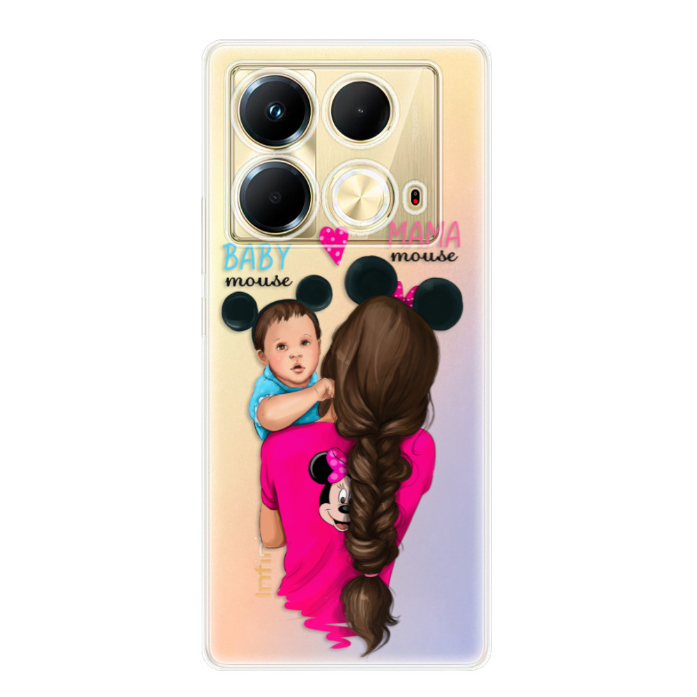 Odolné silikónové puzdro iSaprio - Mama Mouse Brunette and Boy - Infinix Note 40
