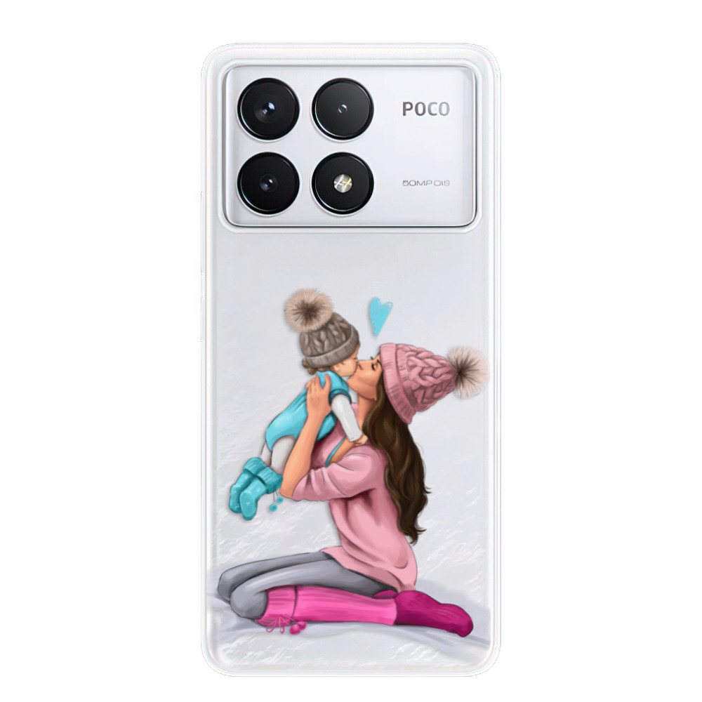 Odolné silikónové puzdro iSaprio - Kissing Mom - Brunette and Boy - Poco F6 Pro