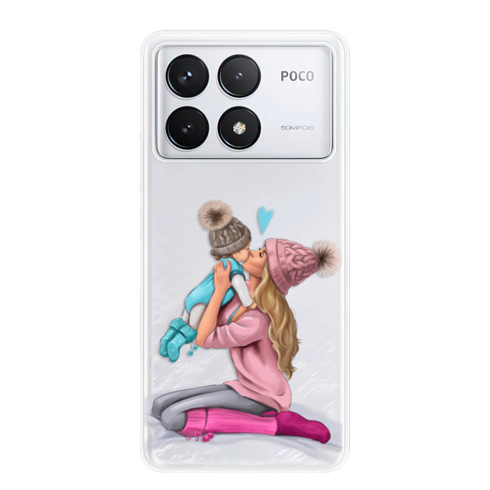 Odolné silikónové puzdro iSaprio - Kissing Mom - Blond and Boy - Poco F6 Pro