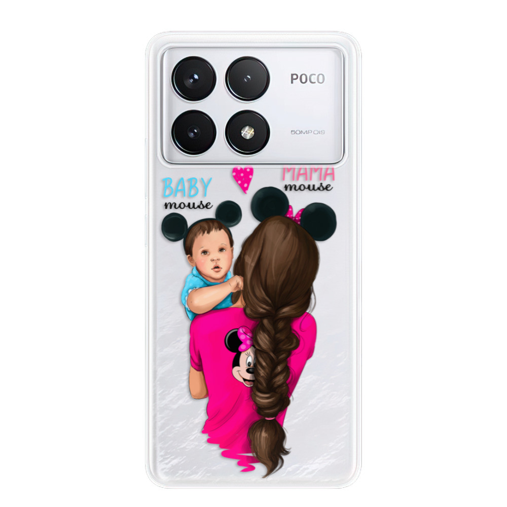 Odolné silikónové puzdro iSaprio - Mama Mouse Brunette and Boy - Poco F6 Pro