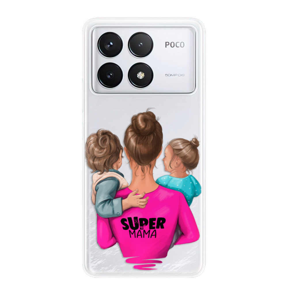 Odolné silikónové puzdro iSaprio - Super Mama - Boy and Girl - Poco F6 Pro