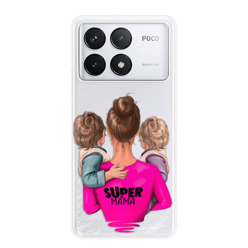 Odolné silikónové puzdro iSaprio - Super Mama - Two Boys - Poco F6 Pro