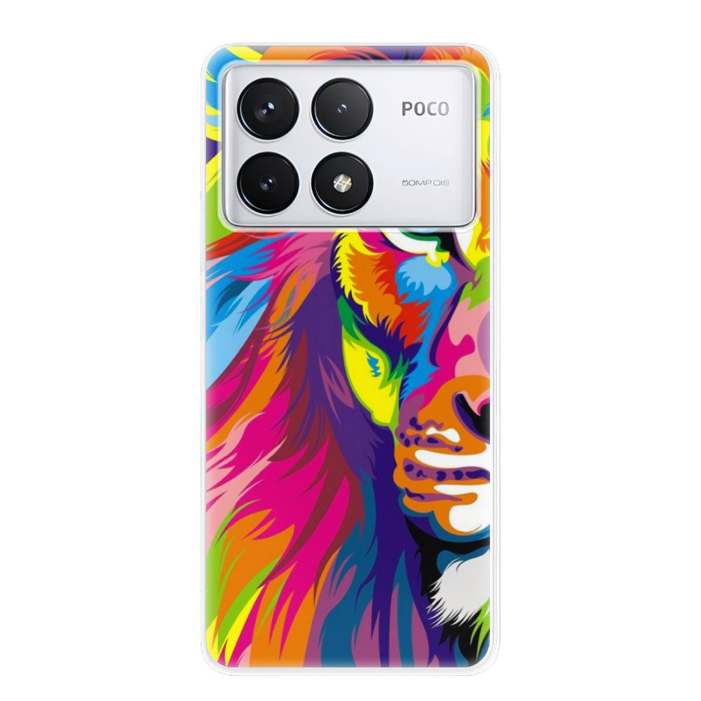 Odolné silikónové puzdro iSaprio - Rainbow Lion - Poco F6 Pro