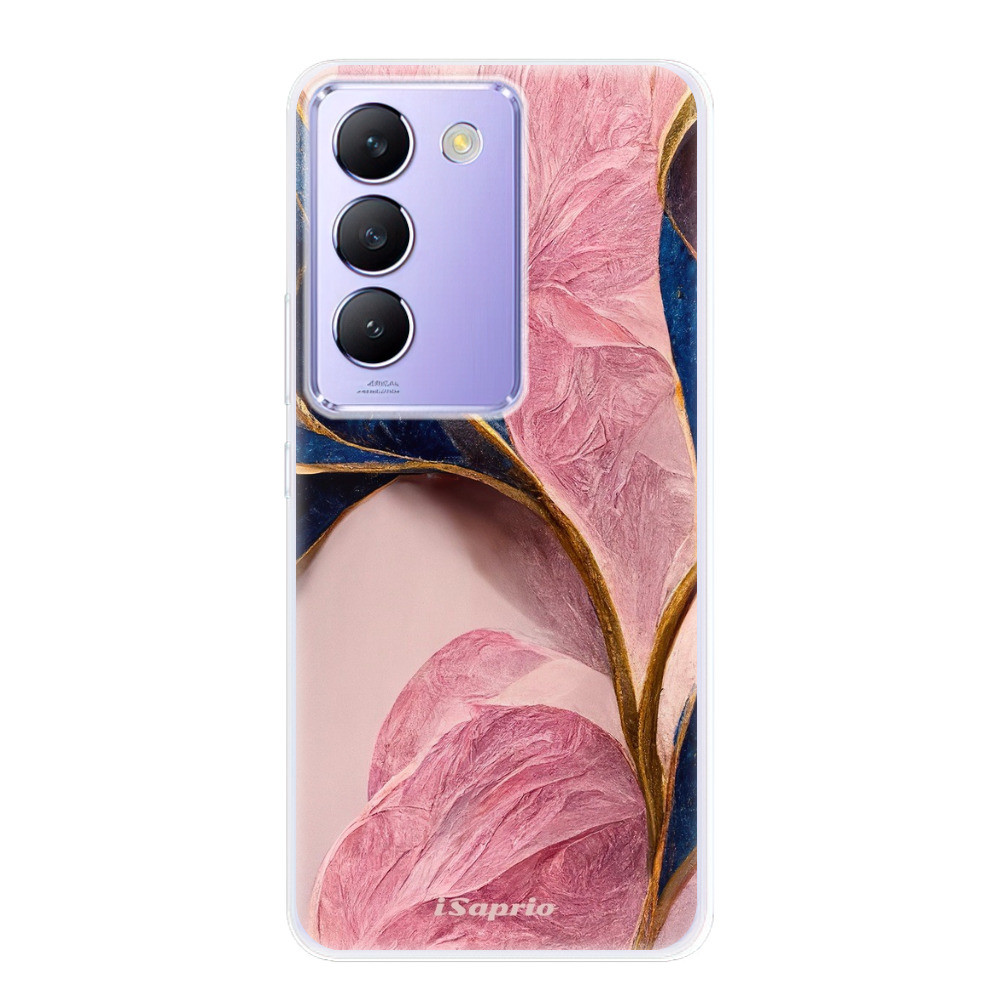 Odolné silikónové puzdro iSaprio - Pink Blue Leaves - Vivo V40 SE 4G/5G