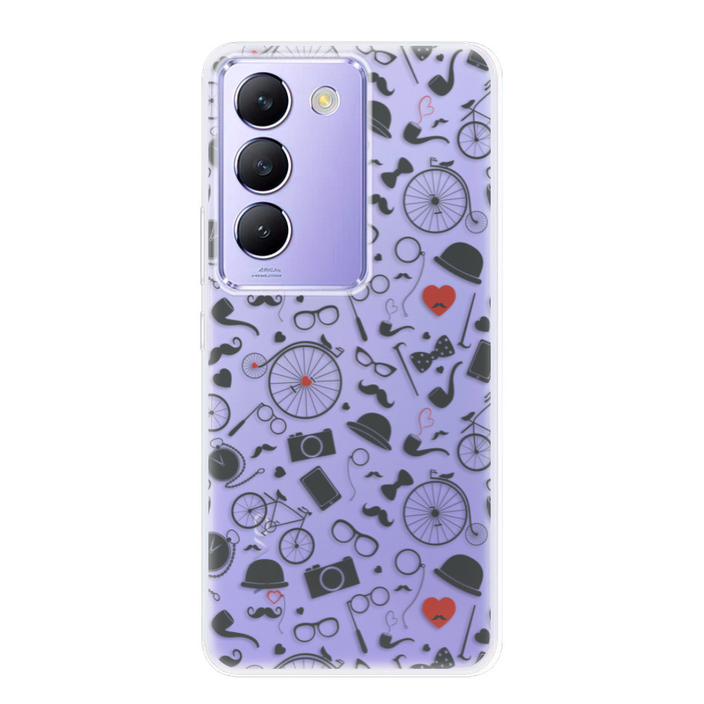 Odolné silikónové puzdro iSaprio - Vintage Pattern 01 - black - Vivo V40 SE 4G/5G