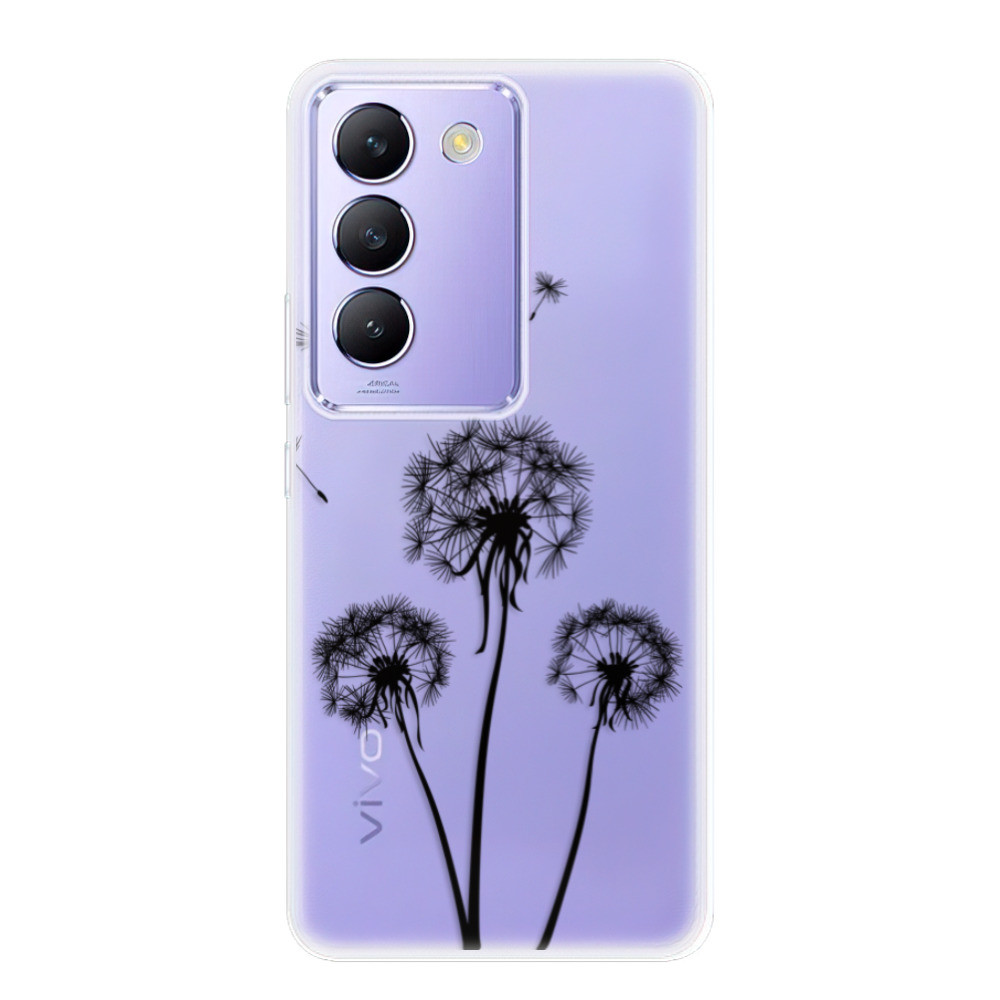 Odolné silikónové puzdro iSaprio - Three Dandelions - black - Vivo V40 SE 4G/5G