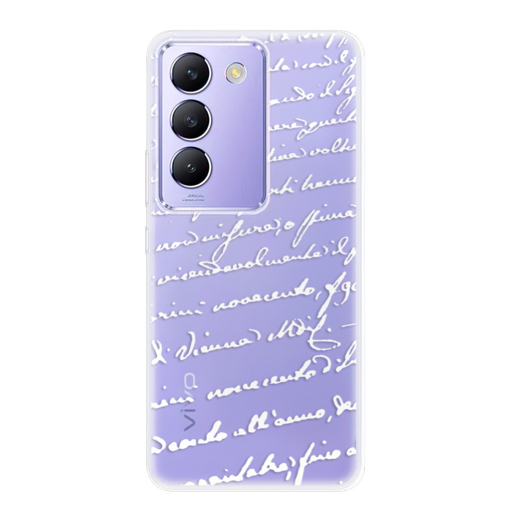 Odolné silikónové puzdro iSaprio - Handwriting 01 - white - Vivo V40 SE 4G/5G