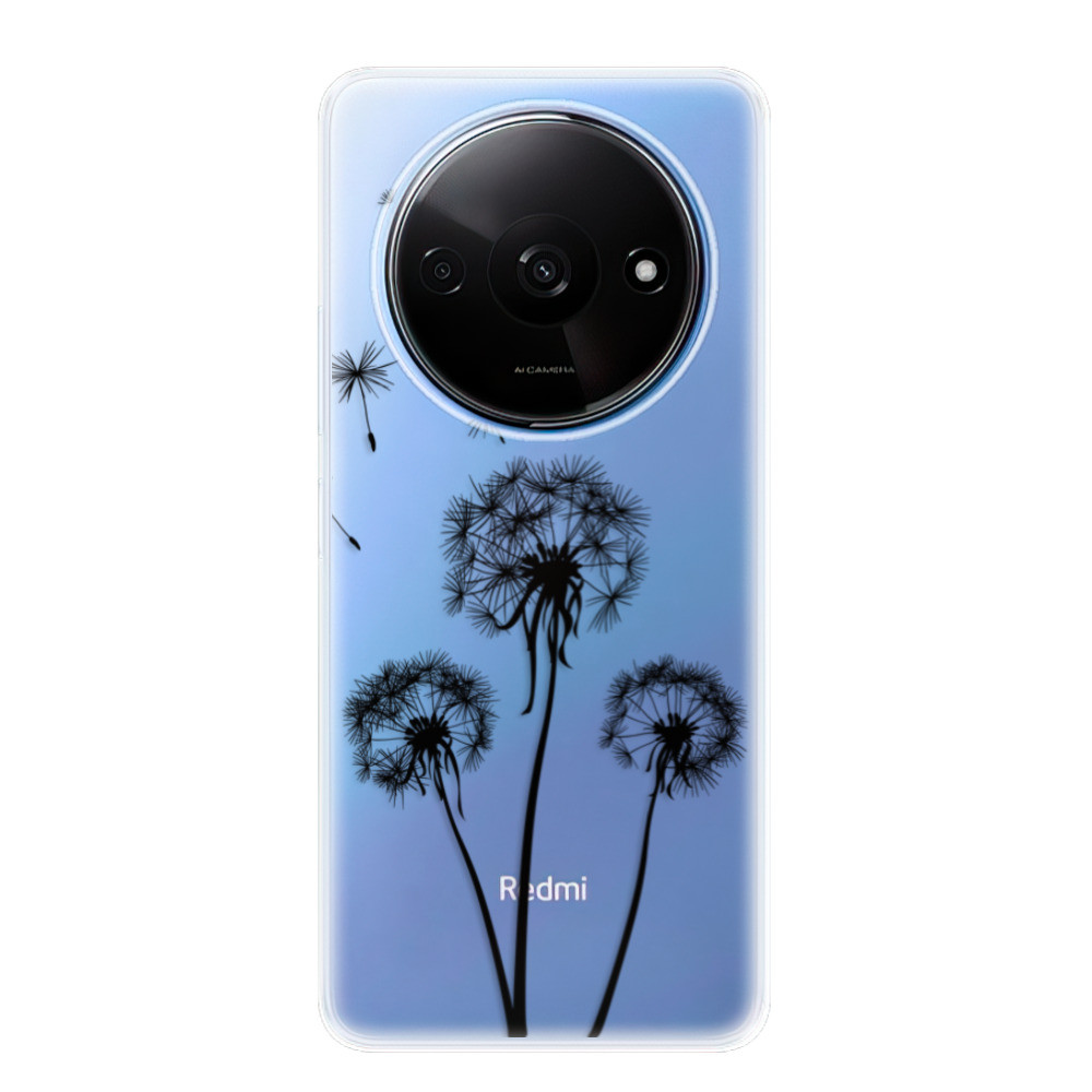 Odolné silikónové puzdro iSaprio - Three Dandelions - black - Xiaomi Redmi A3