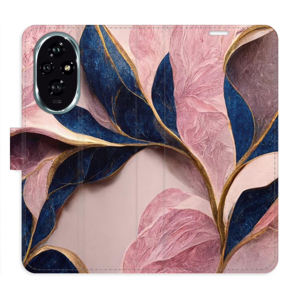Flipové puzdro iSaprio - Pink Leaves - Honor 200