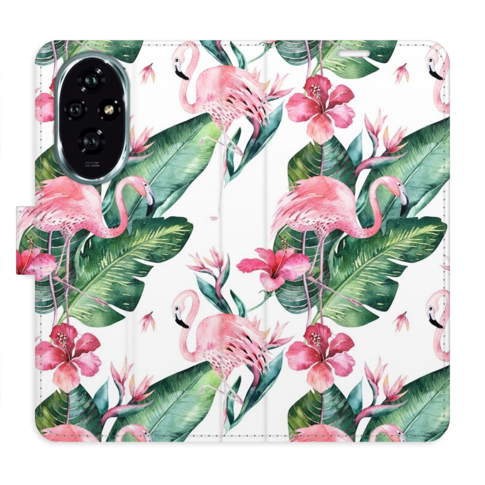 Flipové puzdro iSaprio - Flamingos Pattern - Honor 200