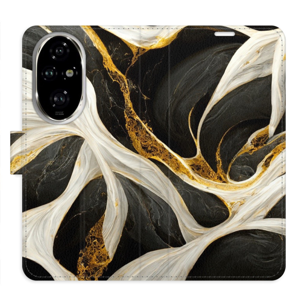 Flipové puzdro iSaprio - BlackGold Marble - Honor 200 Pro