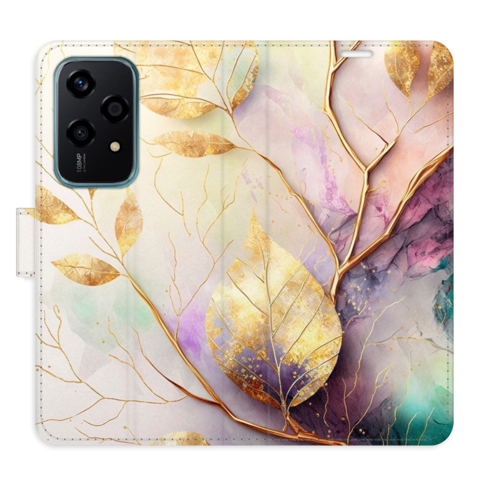 Flipové puzdro iSaprio - Gold Leaves 02 - Honor 200 Lite