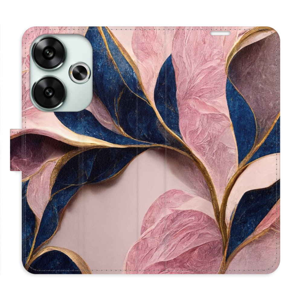 Flipové puzdro iSaprio - Pink Leaves - Poco F6