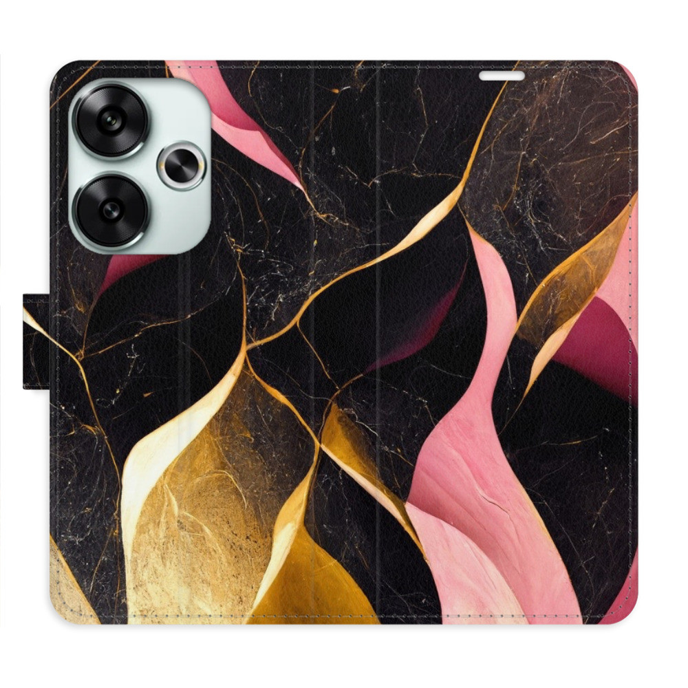 Flipové puzdro iSaprio - Gold Pink Marble 02 - Poco F6