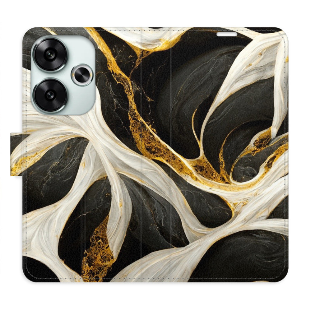 Flipové puzdro iSaprio - BlackGold Marble - Poco F6