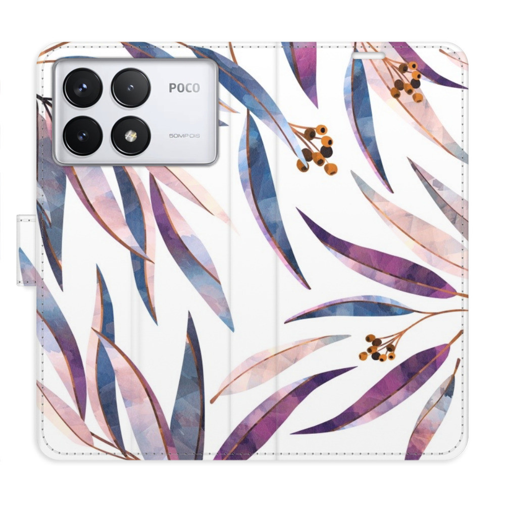 Flipové puzdro iSaprio - Ornamental Leaves - Poco F6 Pro