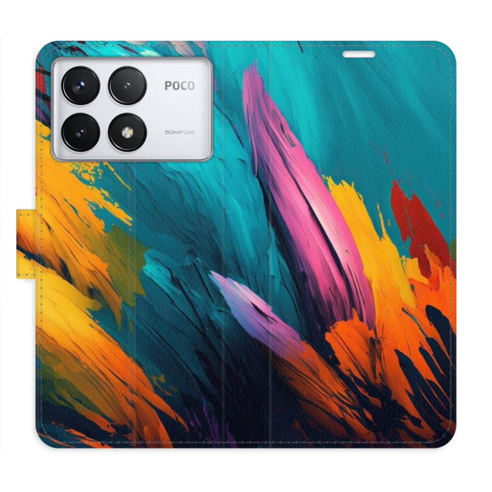 Flipové puzdro iSaprio - Orange Paint 02 - Poco F6 Pro