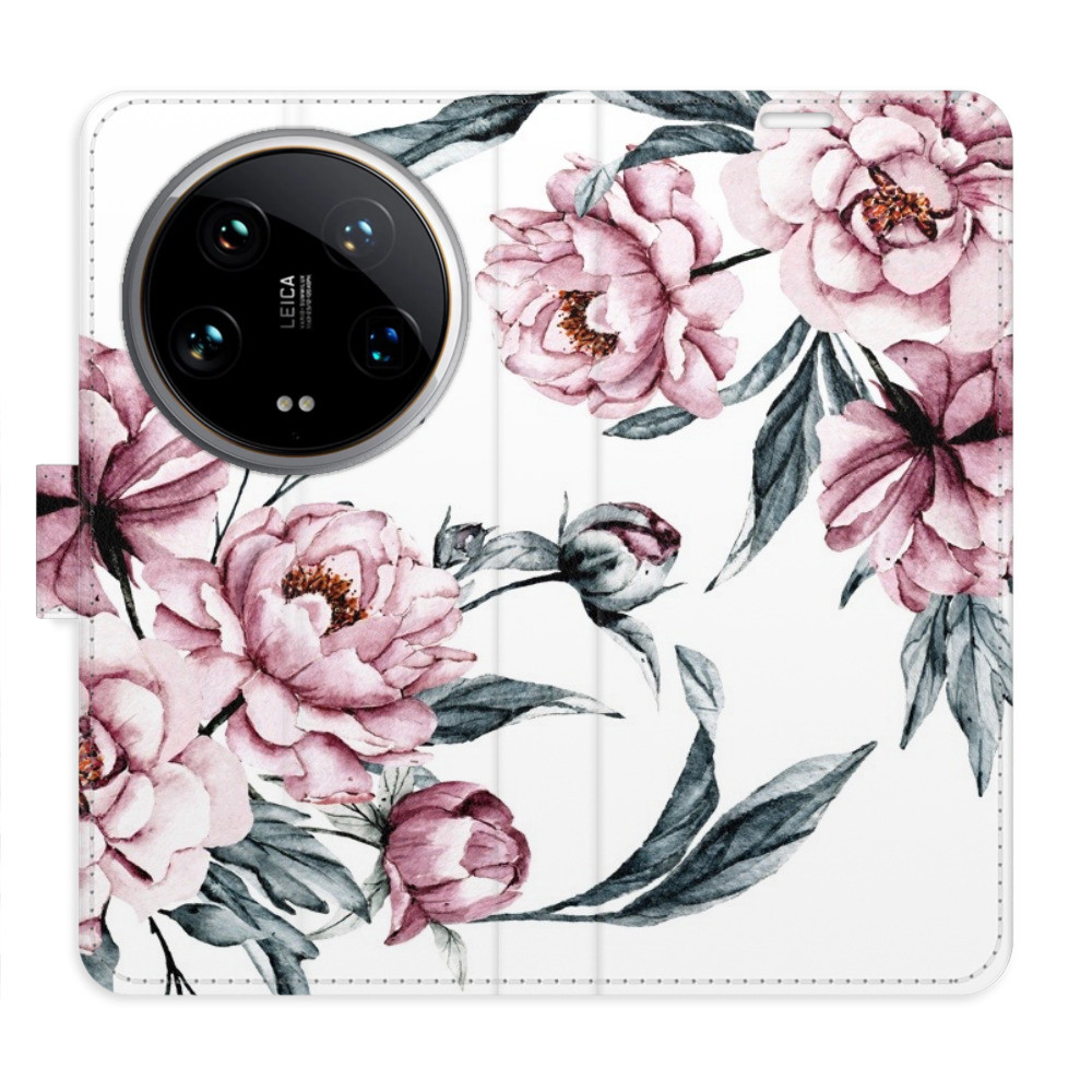 Flipové puzdro iSaprio - Pink Flowers - Xiaomi 14 Ultra