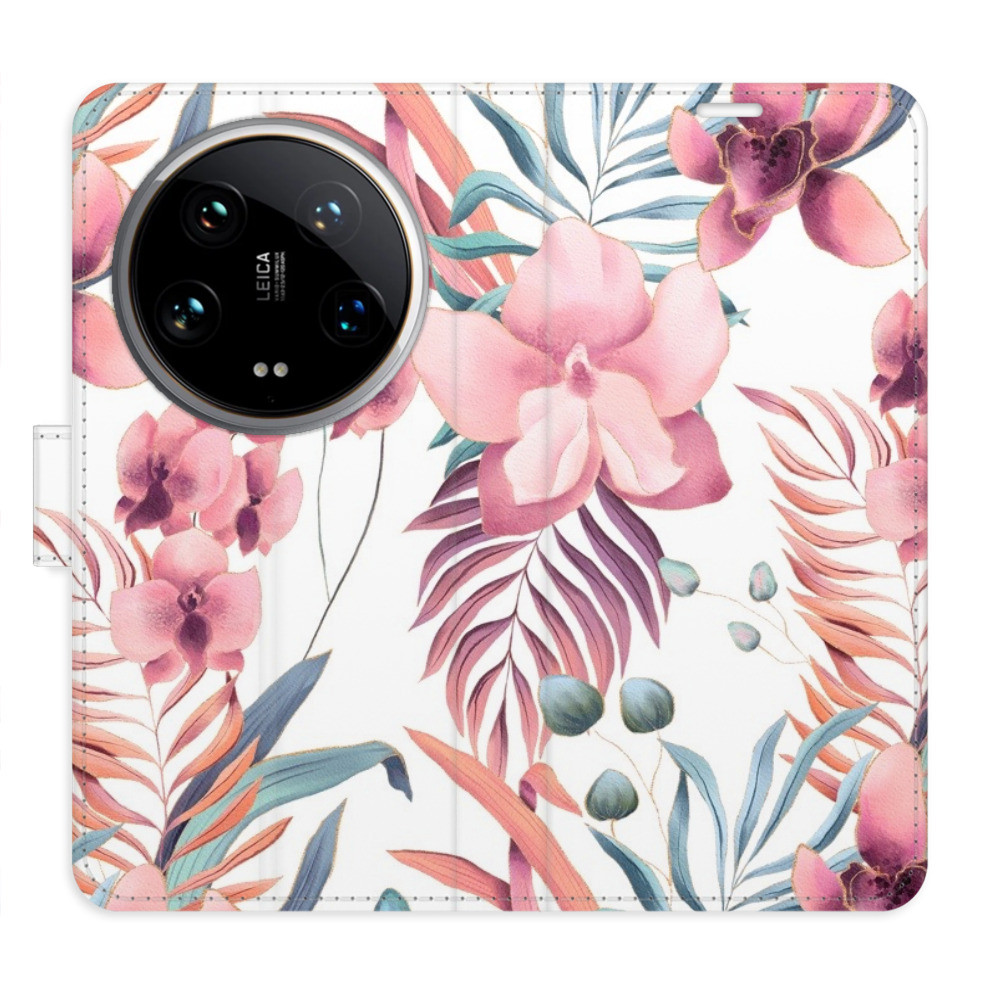Flipové puzdro iSaprio - Pink Flowers 02 - Xiaomi 14 Ultra