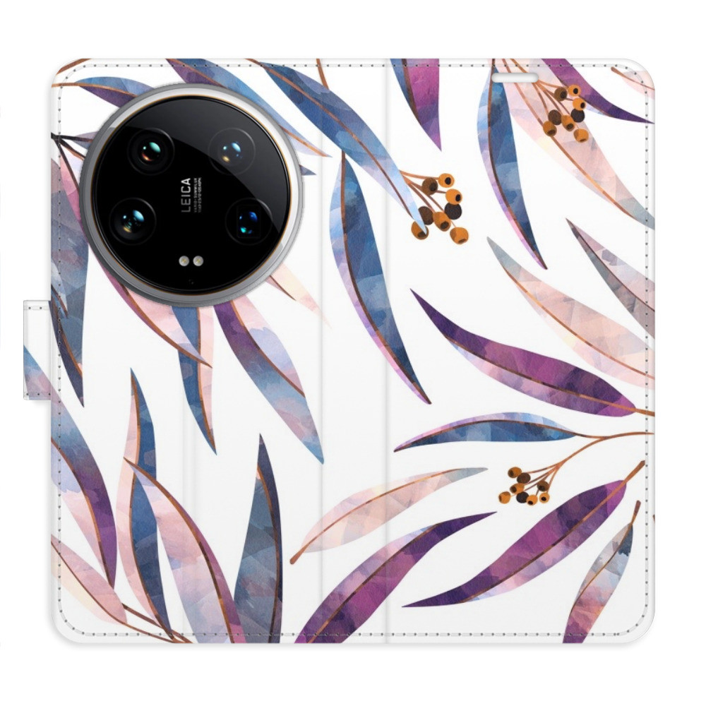 Flipové puzdro iSaprio - Ornamental Leaves - Xiaomi 14 Ultra