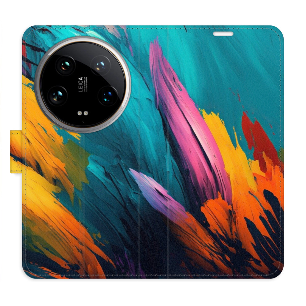 Flipové puzdro iSaprio - Orange Paint 02 - Xiaomi 14 Ultra