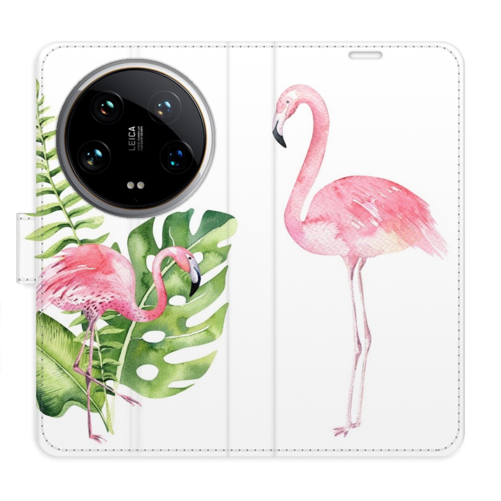 Flipové puzdro iSaprio - Flamingos - Xiaomi 14 Ultra