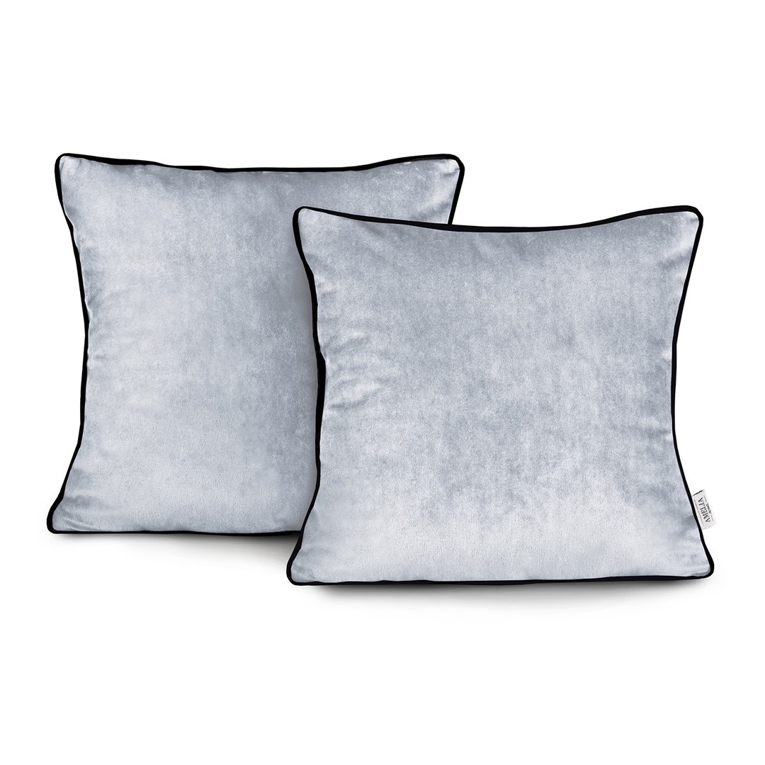 Dekorativní povlaky na polštář VELVET 2 ks 45x45 cm šedé