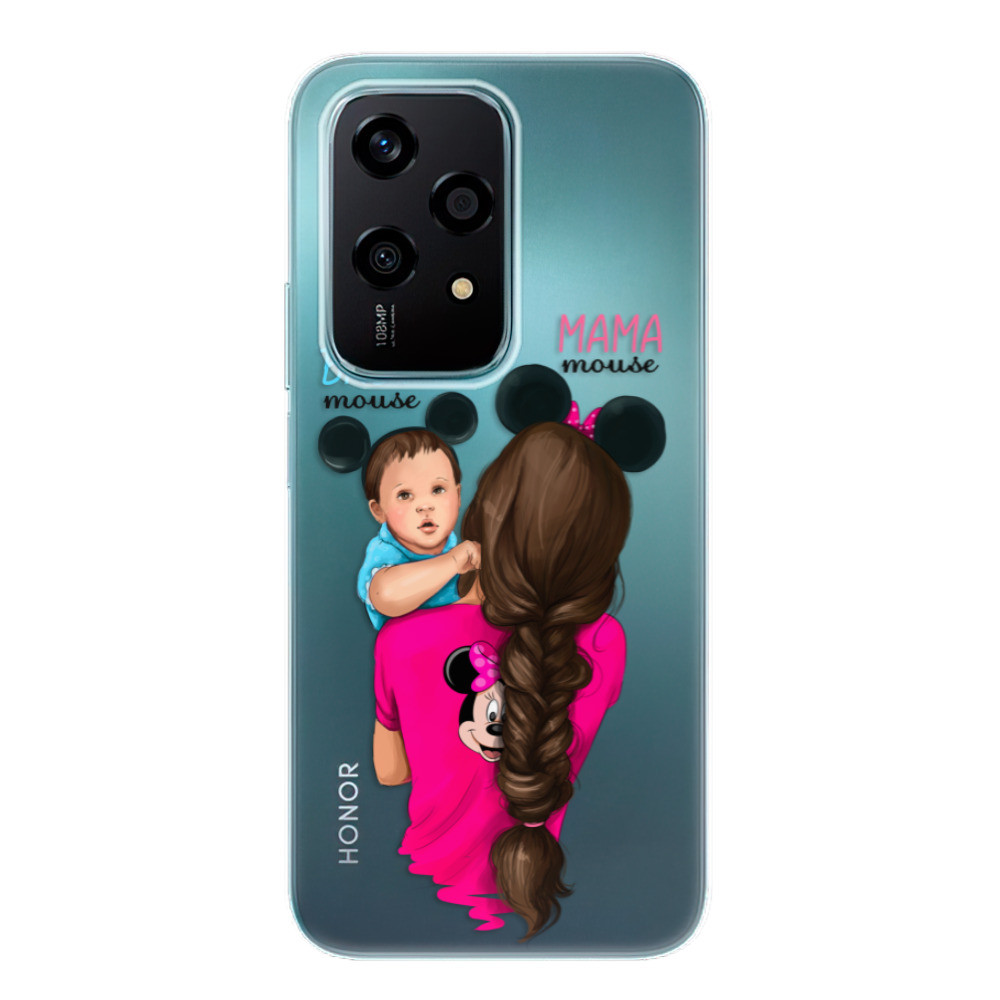 Odolné silikónové puzdro iSaprio - Mama Mouse Brunette and Boy - Honor 200 Lite