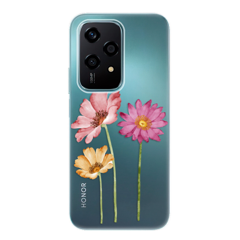 Odolné silikónové puzdro iSaprio - Three Flowers - Honor 200 Lite