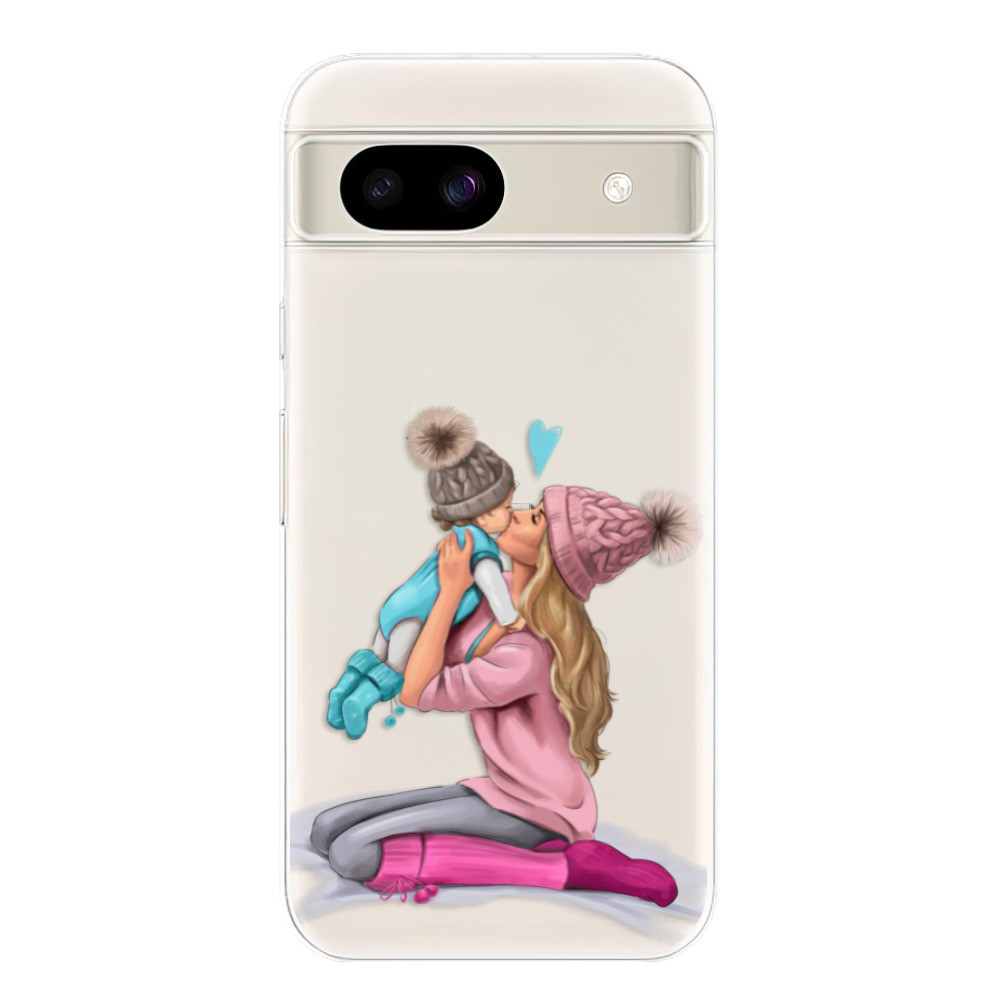 Odolné silikónové puzdro iSaprio - Kissing Mom - Blond and Boy - Google Pixel 8a