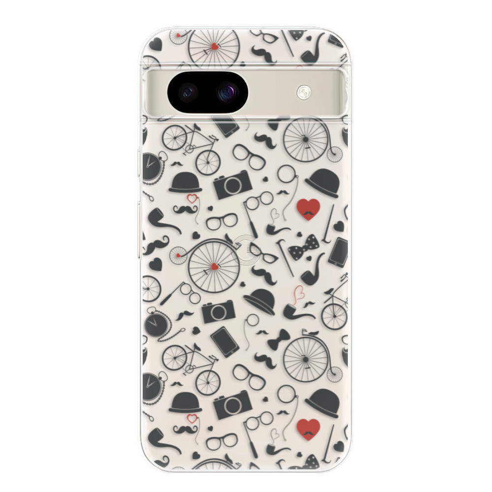 Odolné silikónové puzdro iSaprio - Vintage Pattern 01 - black - Google Pixel 8a