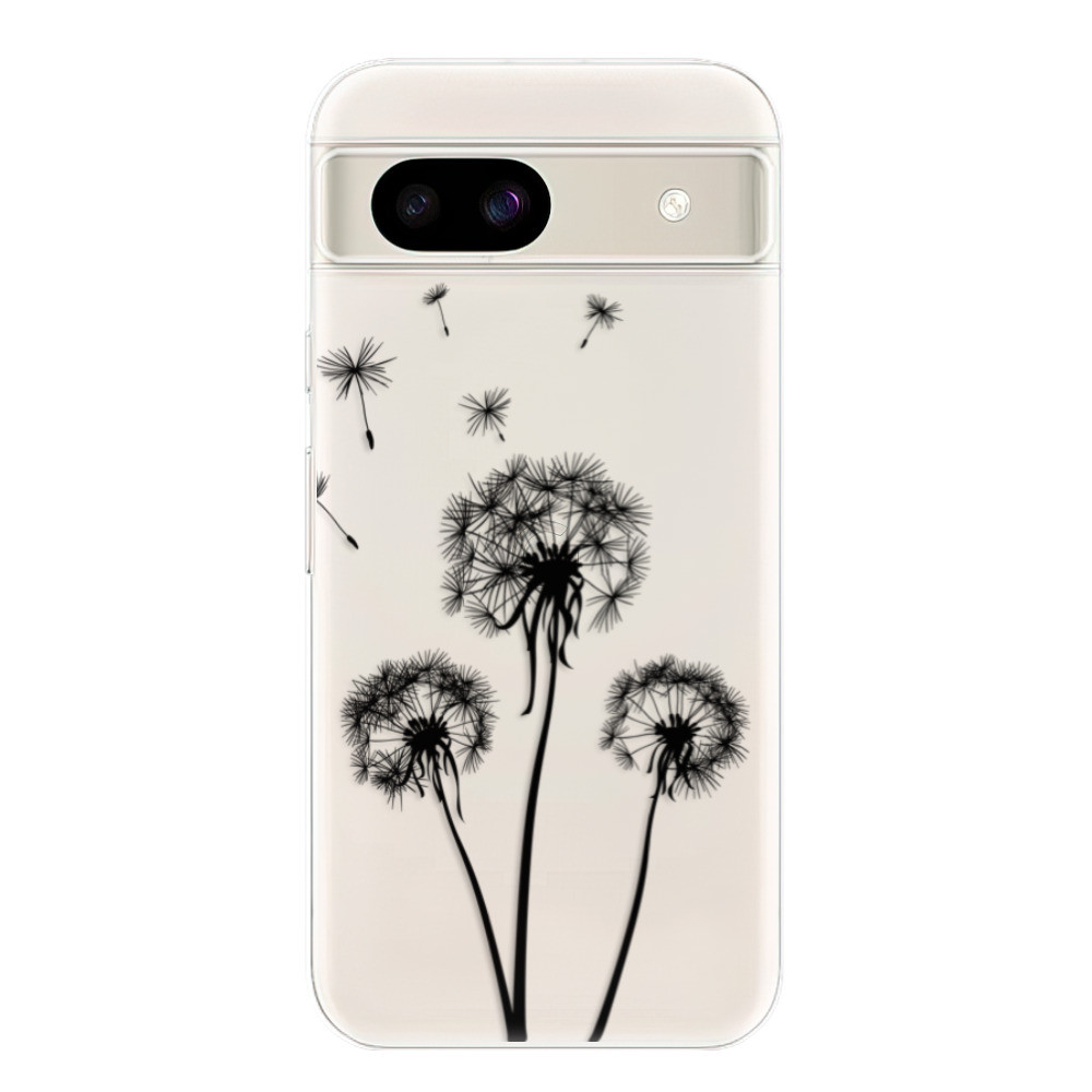 Odolné silikónové puzdro iSaprio - Three Dandelions - black - Google Pixel 8a
