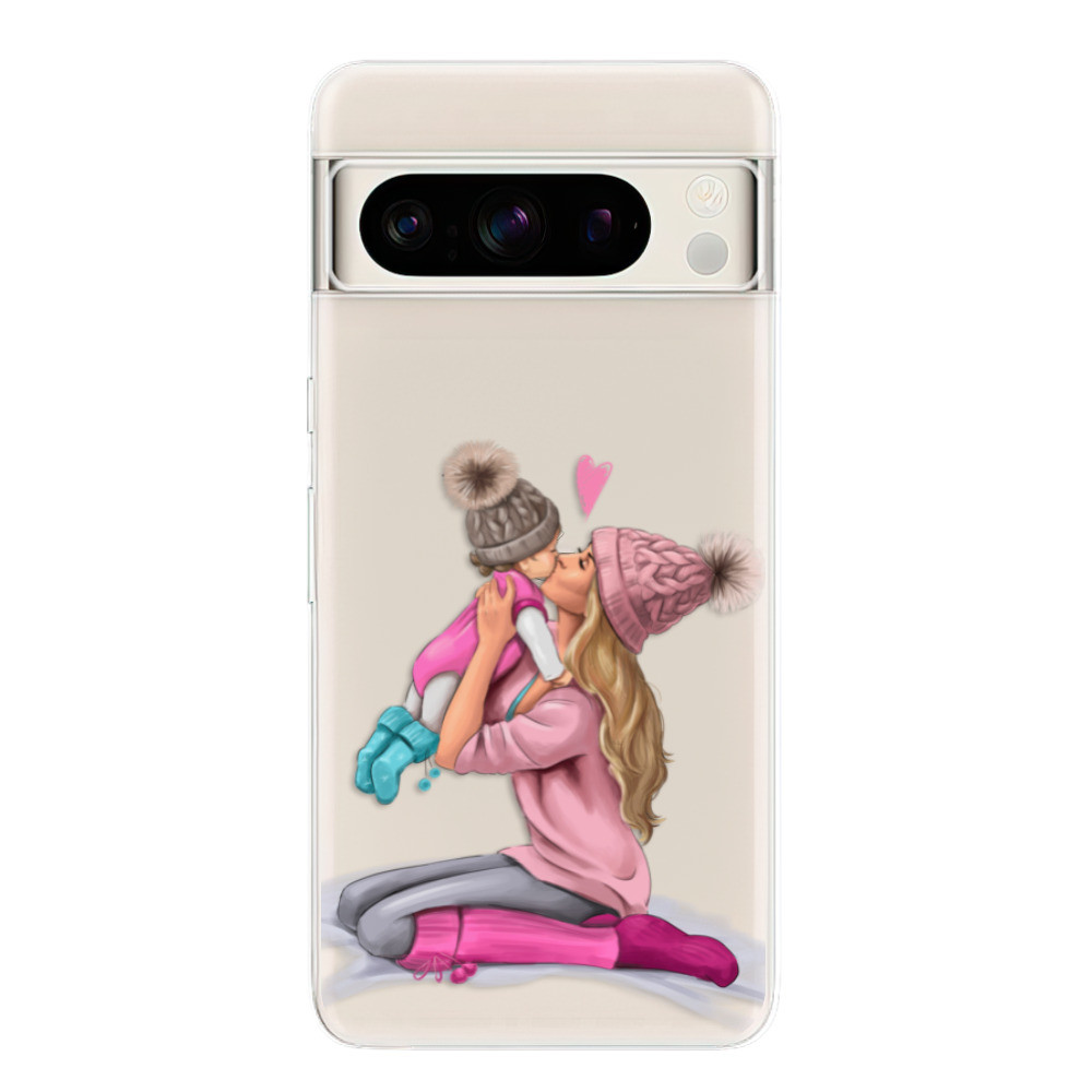 Odolné silikónové puzdro iSaprio - Kissing Mom - Blond and Girl - Google Pixel 8 Pro