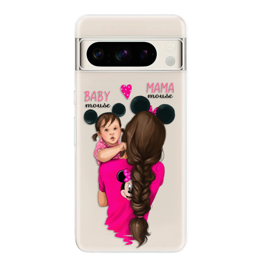 Odolné silikónové puzdro iSaprio - Mama Mouse Brunette and Girl - Google Pixel 8 Pro