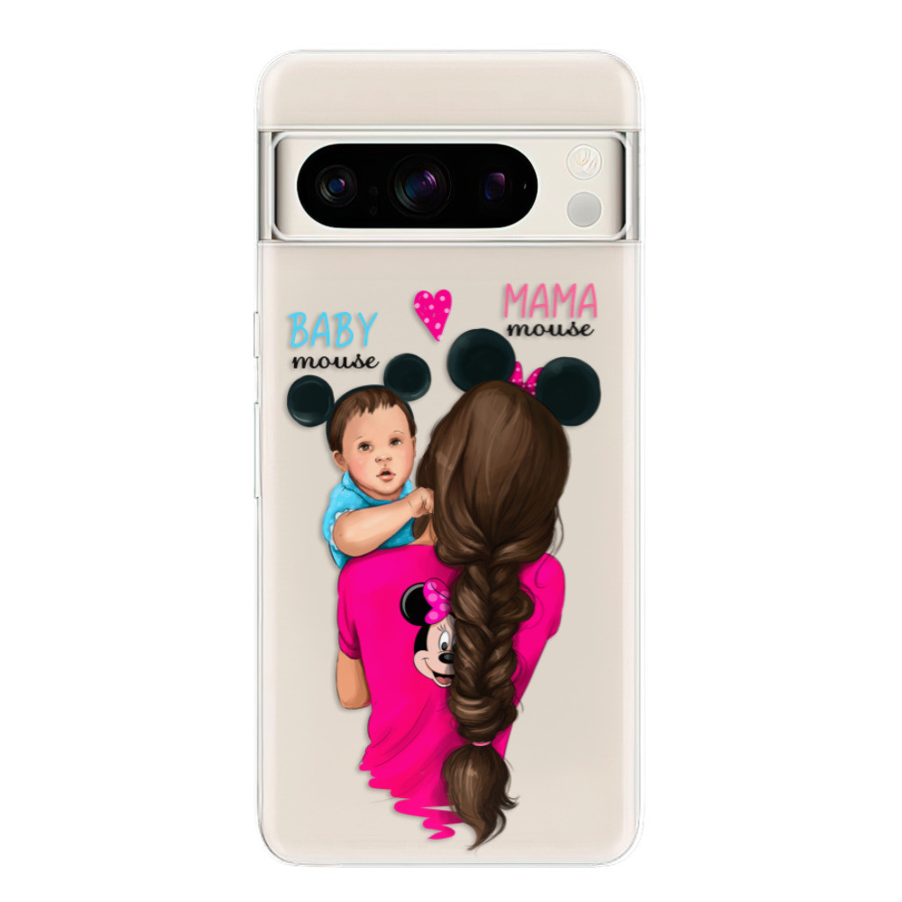 Odolné silikónové puzdro iSaprio - Mama Mouse Brunette and Boy - Google Pixel 8 Pro