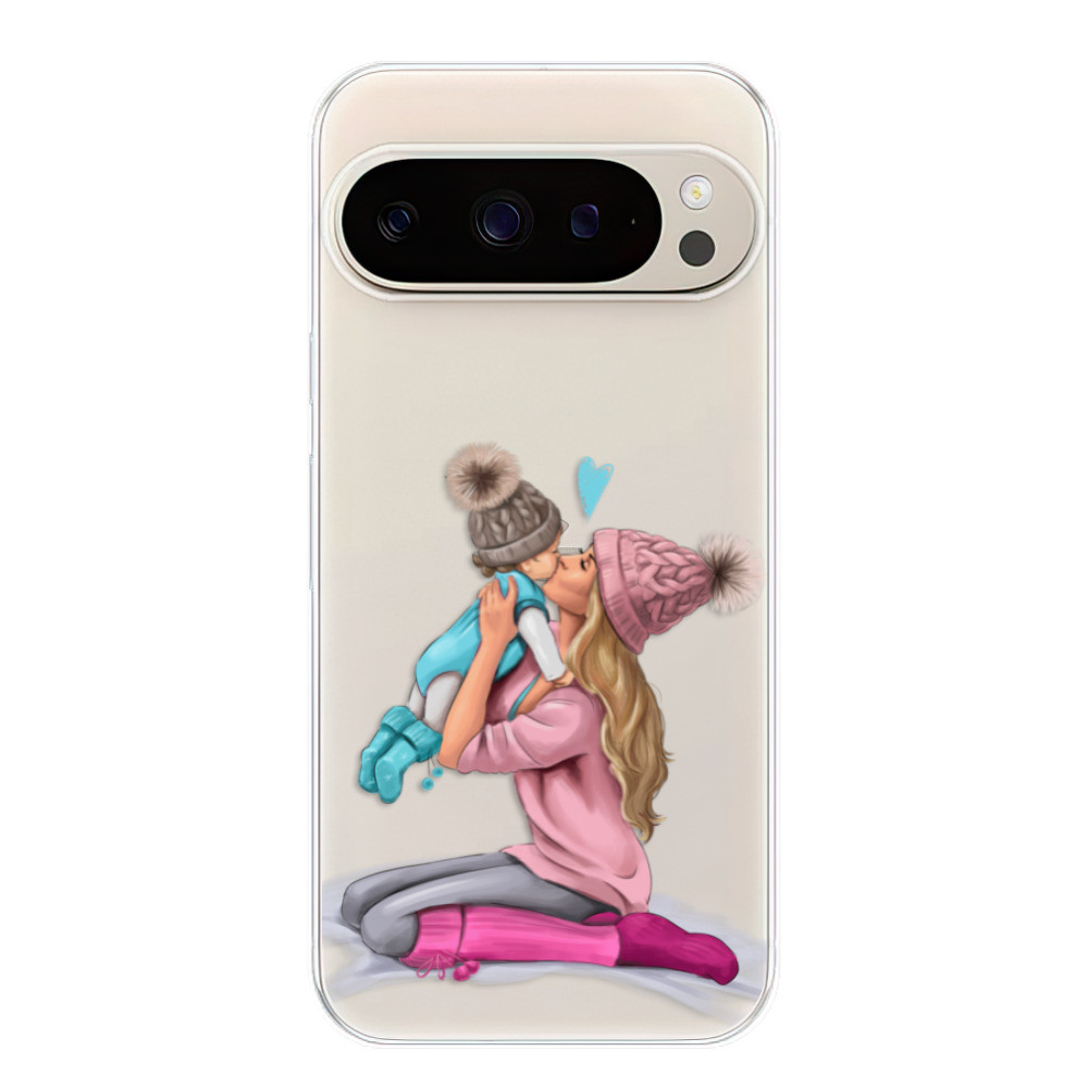 Odolné silikónové puzdro iSaprio - Kissing Mom - Blond and Boy - Google Pixel 9 / 9 Pro