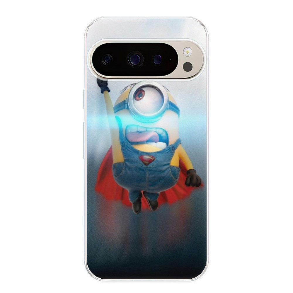 Odolné silikónové puzdro iSaprio - Mimons Superman 02 - Google Pixel 9 / 9 Pro