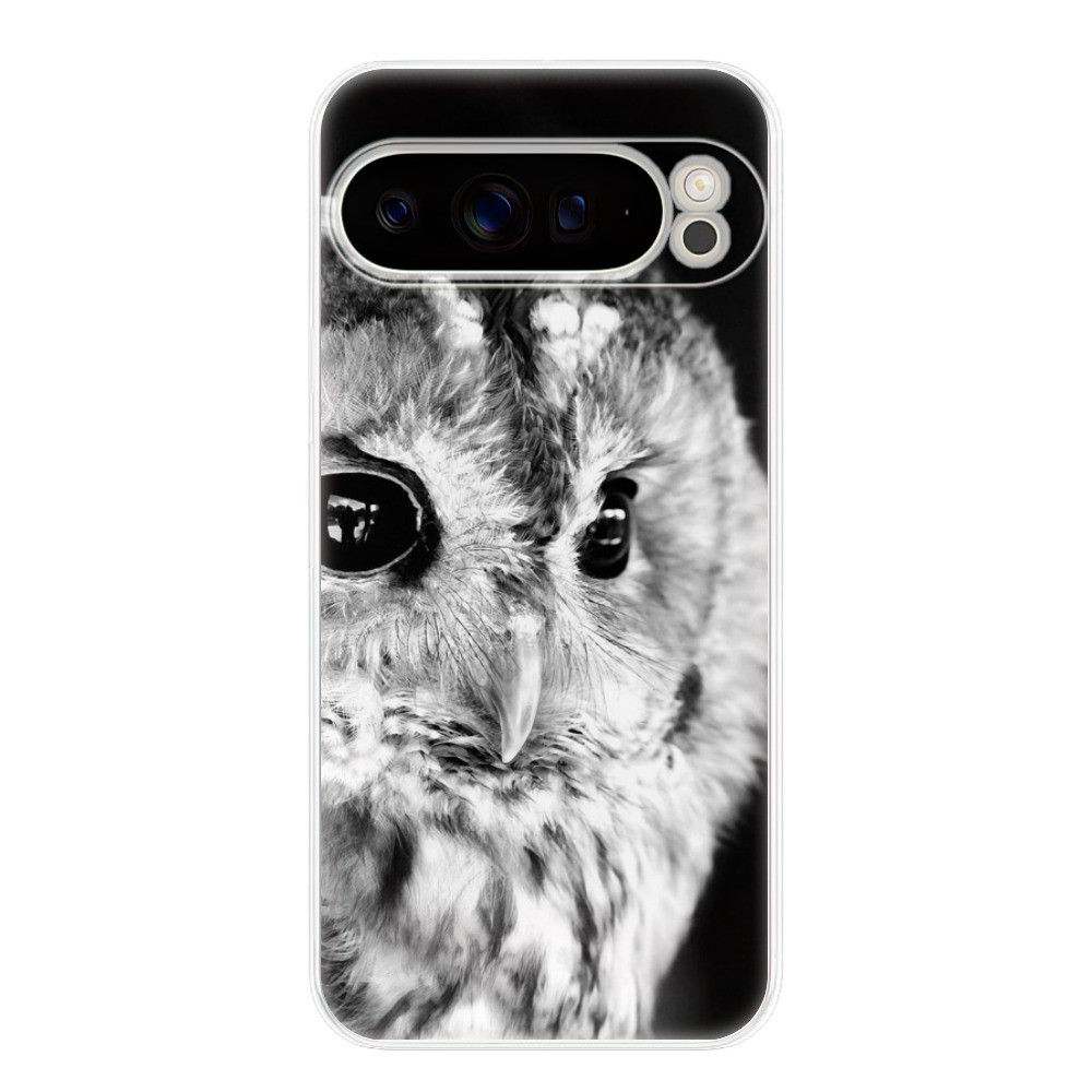 Odolné silikónové puzdro iSaprio - BW Owl - Google Pixel 9 Pro XL