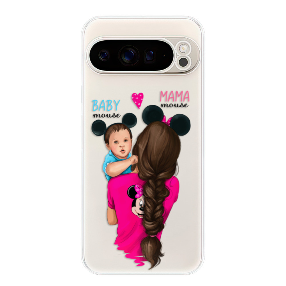 Odolné silikónové puzdro iSaprio - Mama Mouse Brunette and Boy - Google Pixel 9 Pro XL