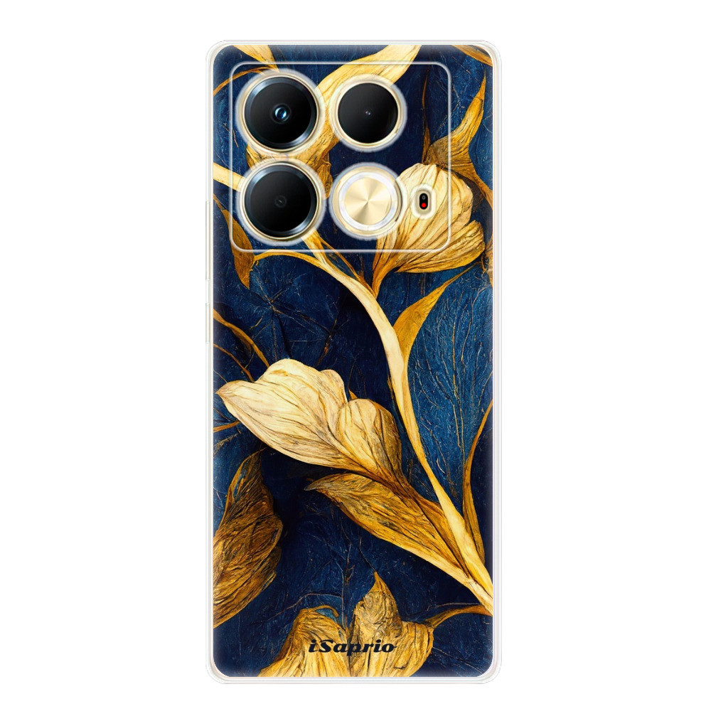 Odolné silikónové puzdro iSaprio - Gold Leaves - Infinix Note 40