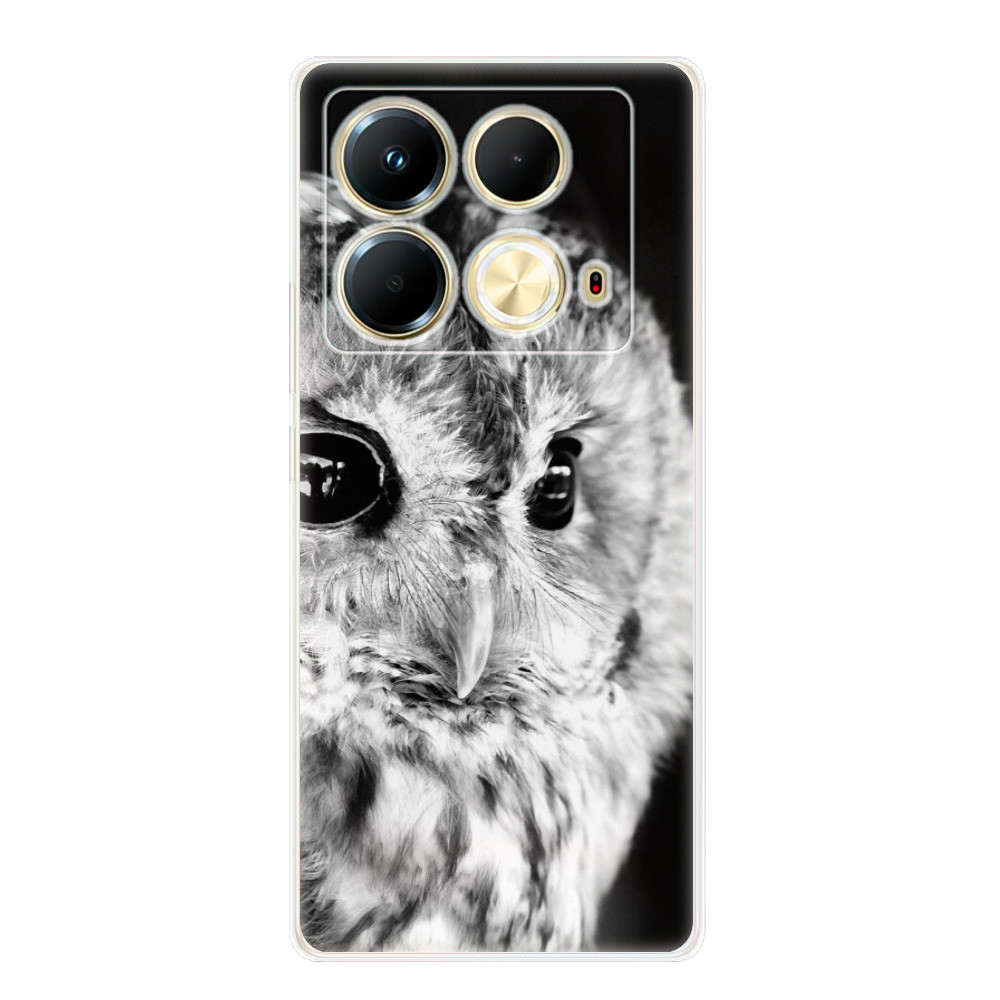 Odolné silikónové puzdro iSaprio - BW Owl - Infinix Note 40