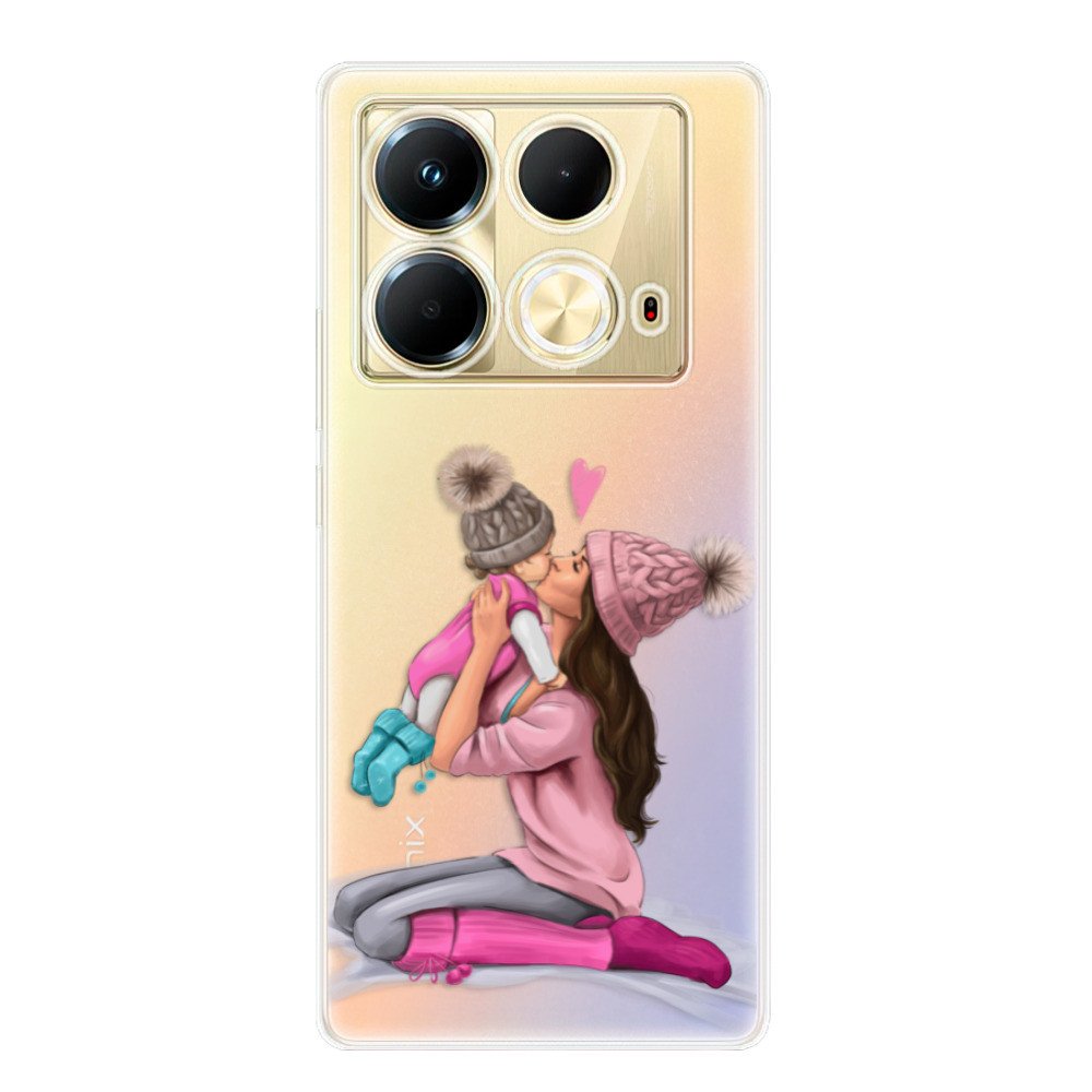 Odolné silikónové puzdro iSaprio - Kissing Mom - Brunette and Girl - Infinix Note 40