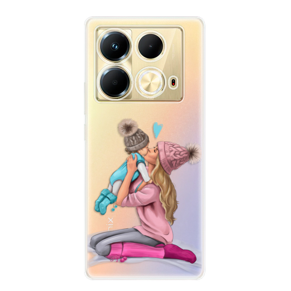 Odolné silikónové puzdro iSaprio - Kissing Mom - Blond and Boy - Infinix Note 40
